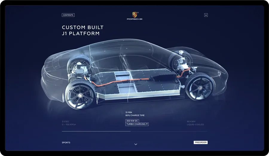 Custom built J1 platform: the translucent car over its chassis
