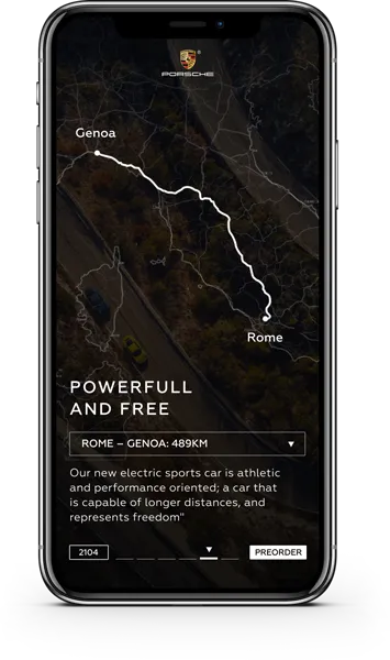 The Rome to Genoa range on a phone