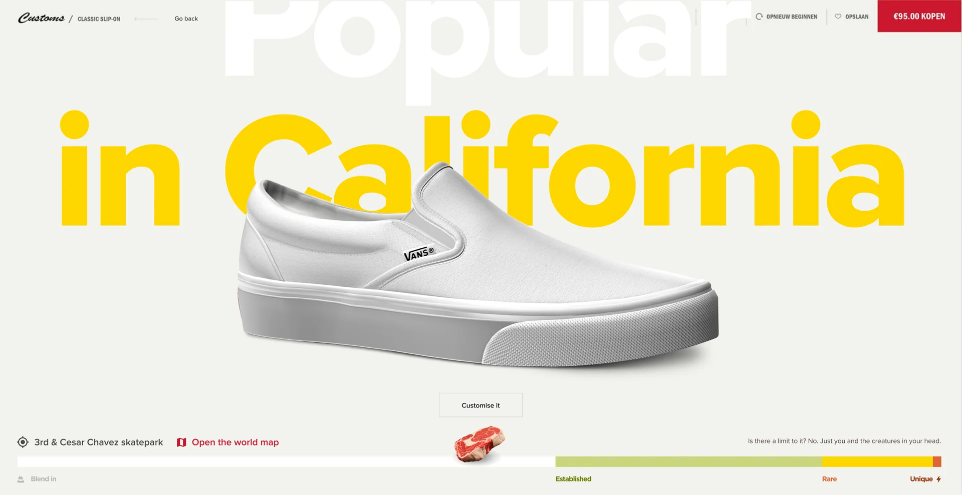 A white slip-on under “Popular in California”